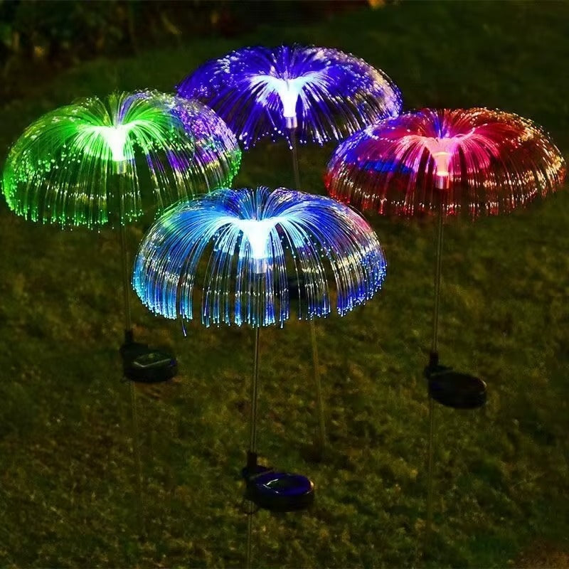 Set 2 x Lampa Solara Tip Palmier LED Multicolora pentru Gradina