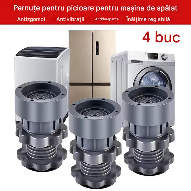 Set 4 x Picioruse Reglabile Pentru Masina de Spalat, Anti-zgomot si Antiderapante