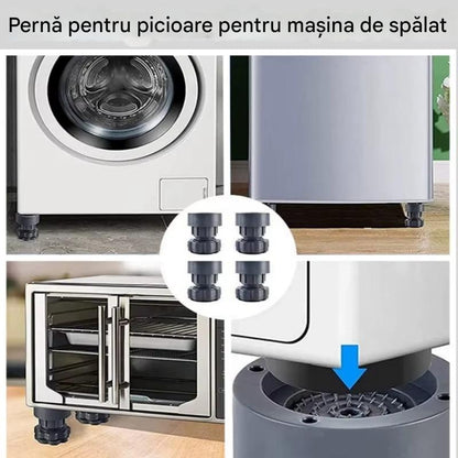 Set 4 x Picioruse Reglabile Pentru Masina de Spalat, Anti-zgomot si Antiderapante
