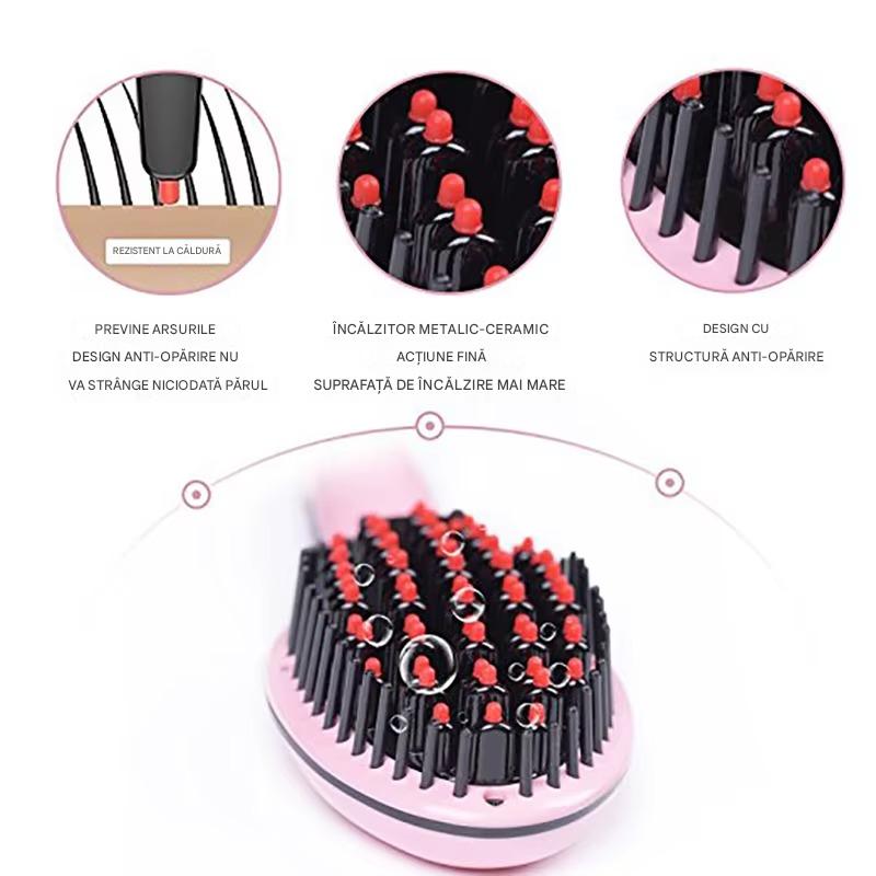 Perie De Indreptat Parul Profesionala Cu Ioni – Afisaj LCD, Anti-Frizz, Rezultat Neted