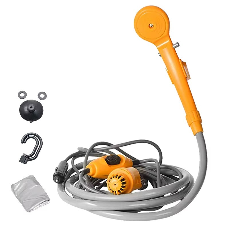 Dus Portabil Electric 12V / 220V pentru Camping, Gradina si Calatorii, Pompa Electrica, Cap Dus cu Presiune Constanta