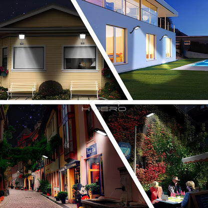 Set 4 x Proiector Solar cu 6 Celule si Senzor – Iluminare Puternica si Economica pentru Exterior