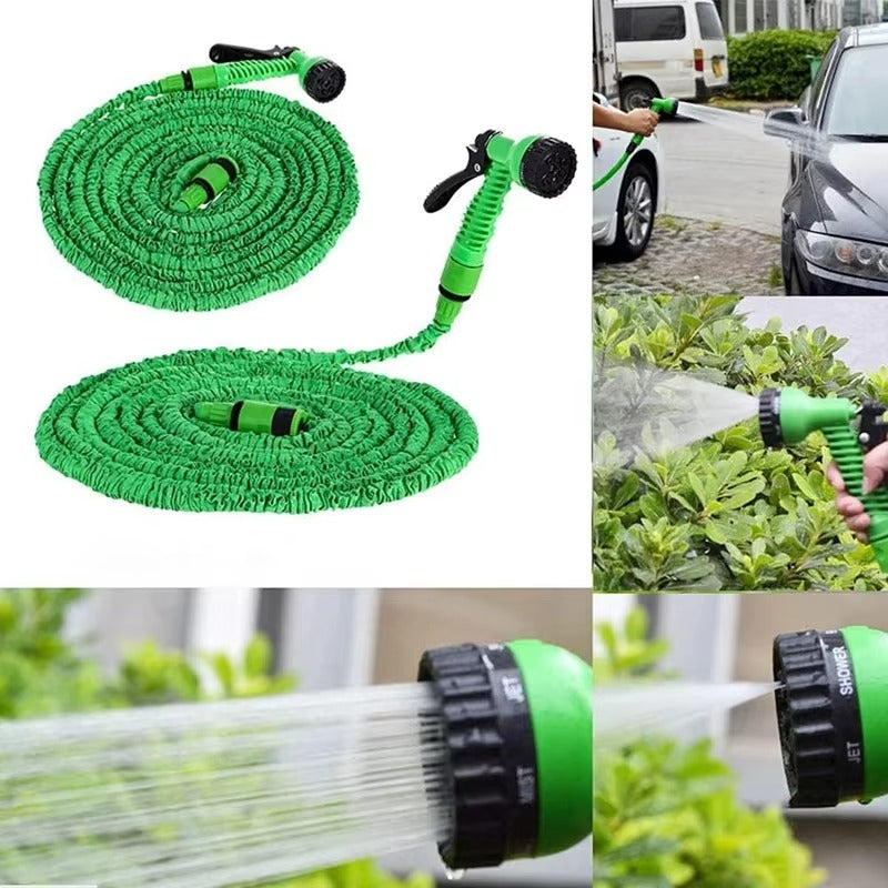 Furtun Extensibil Gradina 60 Metri cu Accesoriu Multifunctional de Stropit – Furtun Elastic pentru Udat, Spalat si Irigat