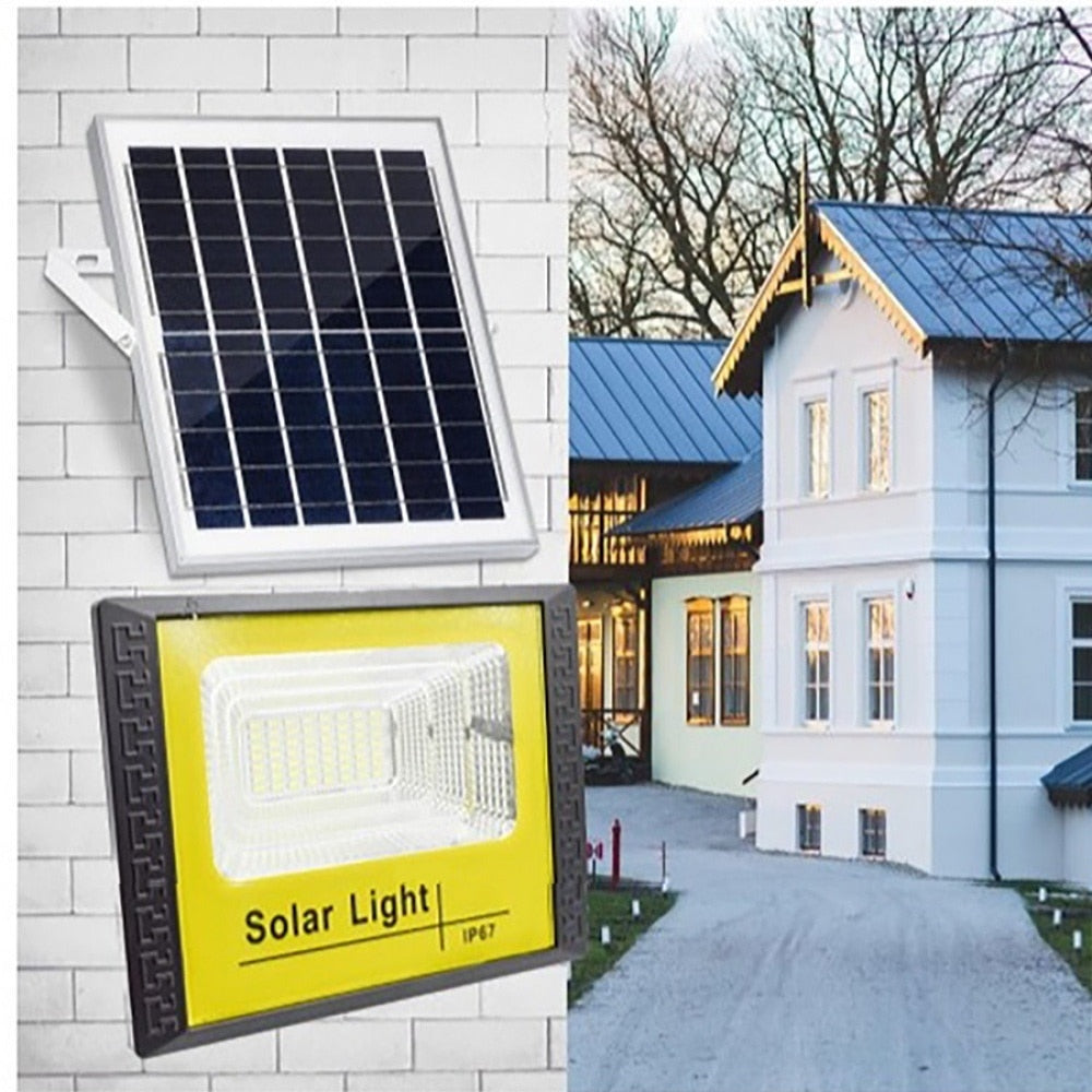 Proiector Solar 60W LED SMD IP67 – Iluminare Exterior Puternica cu Panou Solar Separat