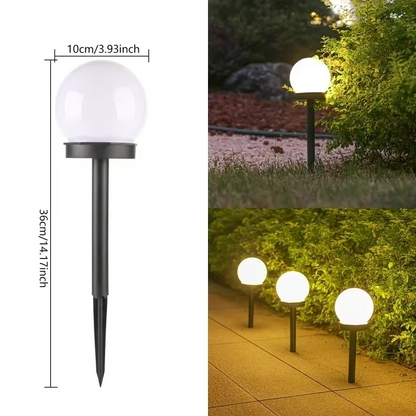 Set 3 x Lampa Solara Gradina Glob, Rezistenta IP44, Iluminare Ambientala Exterior, Ideala pentru Alei, Curte si Gradina