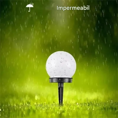Set 6 x Lampa Solara Gradina Glob, Rezistenta IP44, Iluminare Ambientala Exterior, Ideala pentru Alei, Curte si Gradina