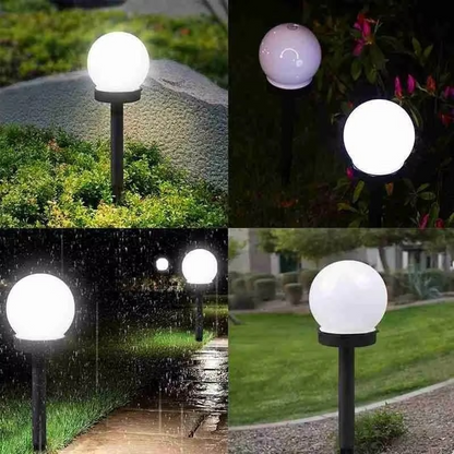 Set 3 x Lampa Solara Gradina Glob, Rezistenta IP44, Iluminare Ambientala Exterior, Ideala pentru Alei, Curte si Gradina