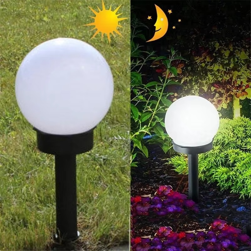 Set 12 x Lampa Solara Gradina Glob, Rezistenta IP44, Iluminare Ambientala Exterior, Ideala pentru Alei, Curte si Gradina