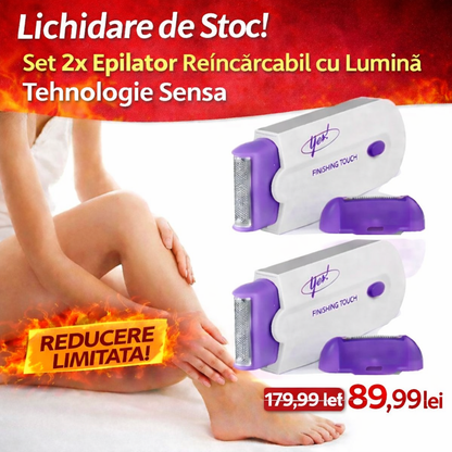 Set 2x Epilator Reincarcabil cu Lumina Tehnologie Sensa