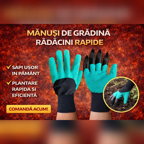 Set 2 x Manusi Gradinarit cu Gheare pentru Plantare si Sapat – Manusi Protectie Gradina Rezistente si Impermeabile
