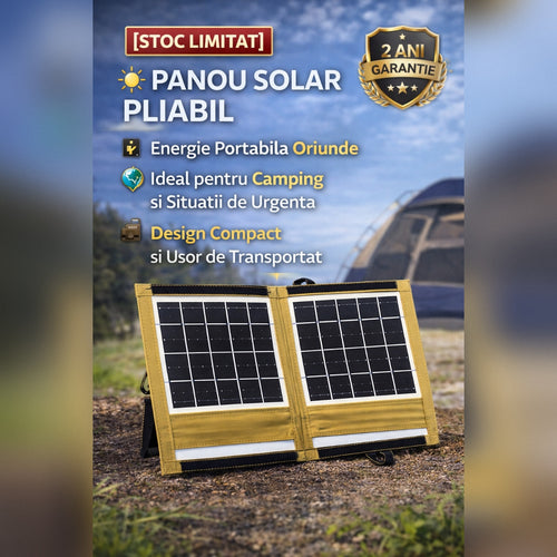 Panou Solar Pliabil CL-670 7.2W  – Incarcator Solar Portabil pentru Camping