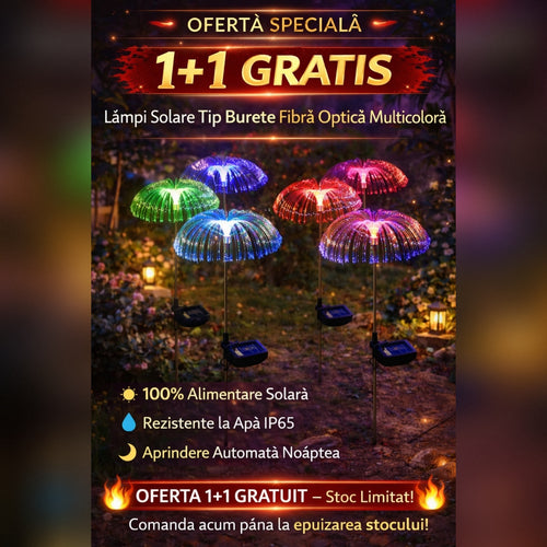 Set 2 x Lampa Solara Tip Palmier LED Multicolora pentru Gradina